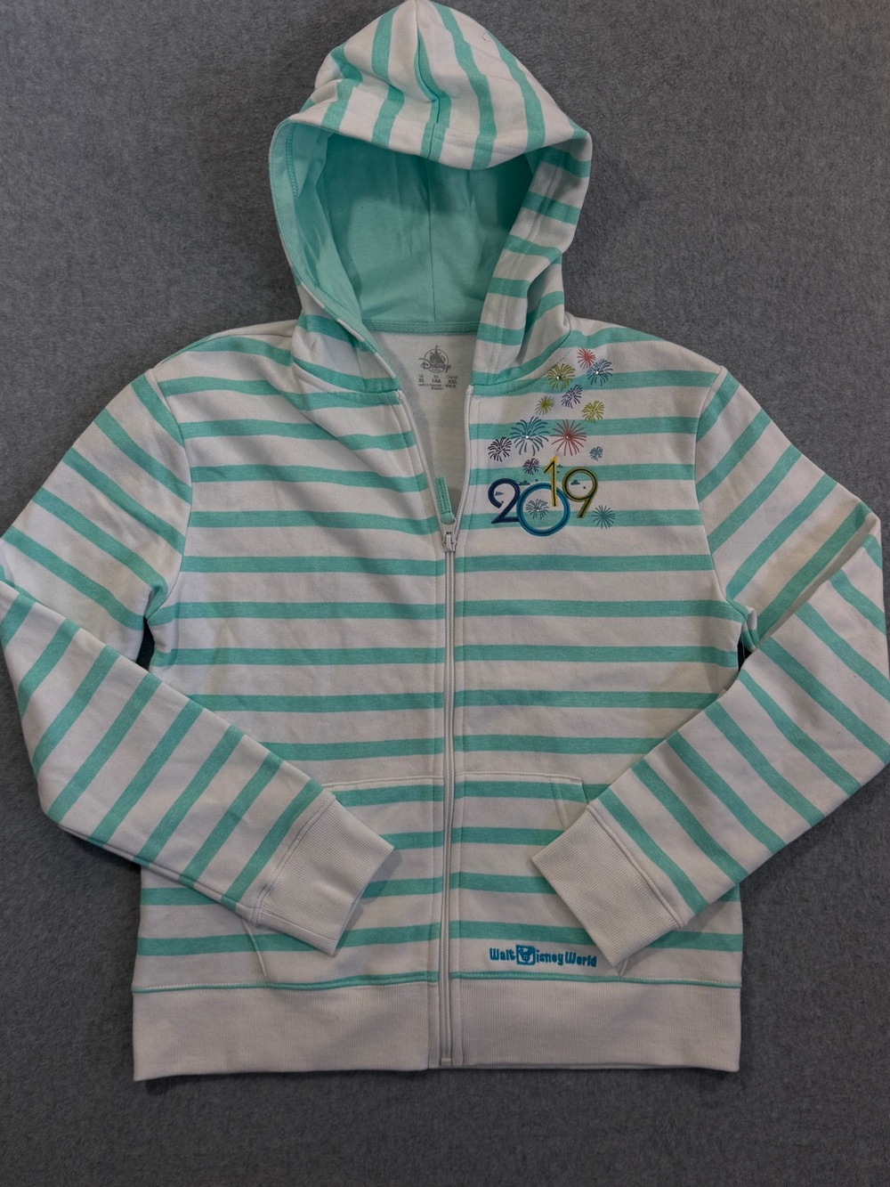 New Disney Parks 2019 Walt Disney World Chip & Dale Striped Hoodie Size XL